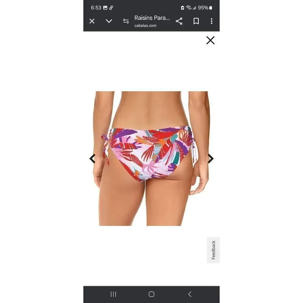 New XL Raisins Paraiso Palms Luna Pant Bikini Swimsuit Bathing Suit Bottoms